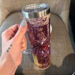 Purple and Gold Glitter Tumbler
